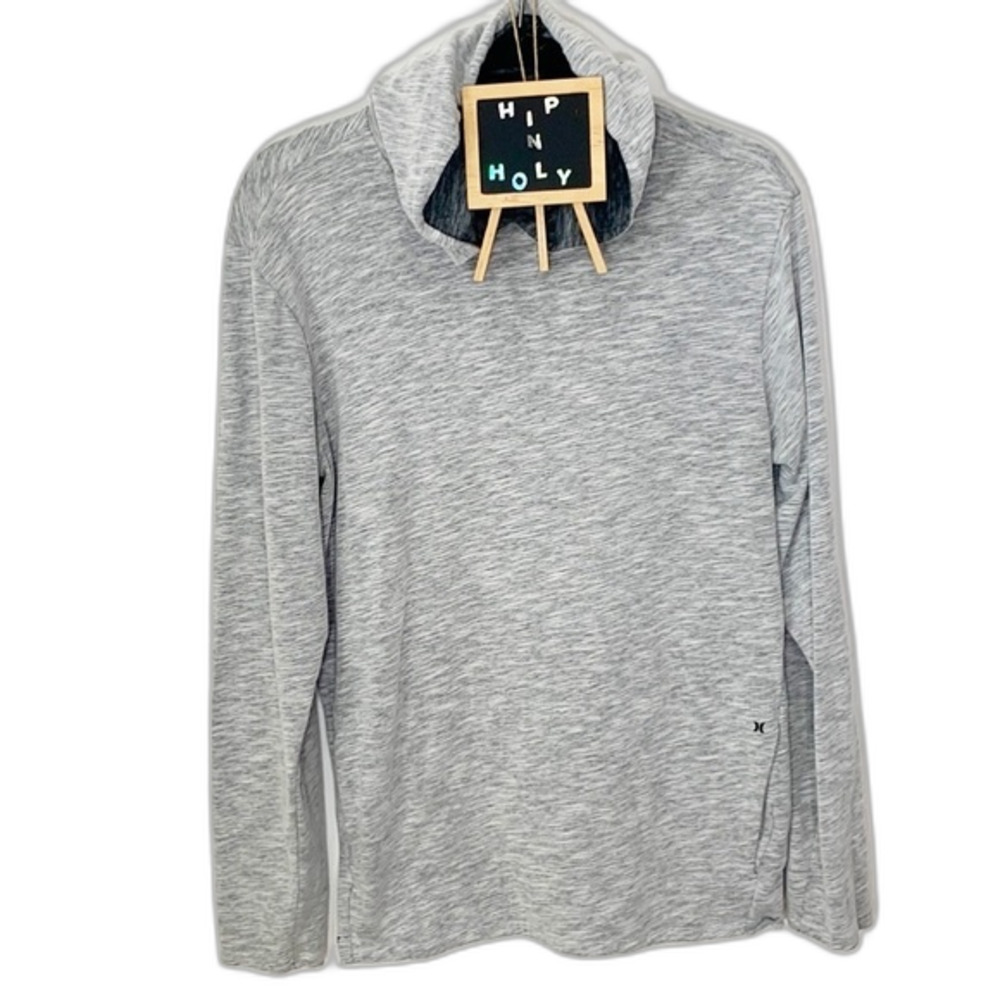 Hurley Lightweight Burnout Pocket Dry Fit Hoodie Gray Size Medium
